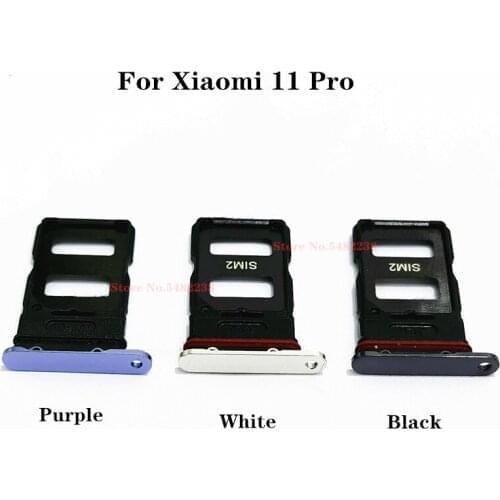 10 pcs Original SD/SIM Card Holder For Xiaomi Mi 11 Pro 11PRO SIM SD TF Card Tray Reader Case Replacement Parts