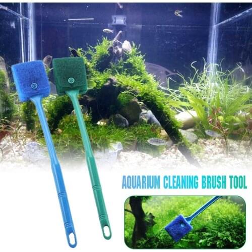 2 Head Cleaning Brush Plastic Sponge Aquarium Glass Algae Cleaner Glass Plant Aquarium Fish Tank Aquarium Clean Accessories