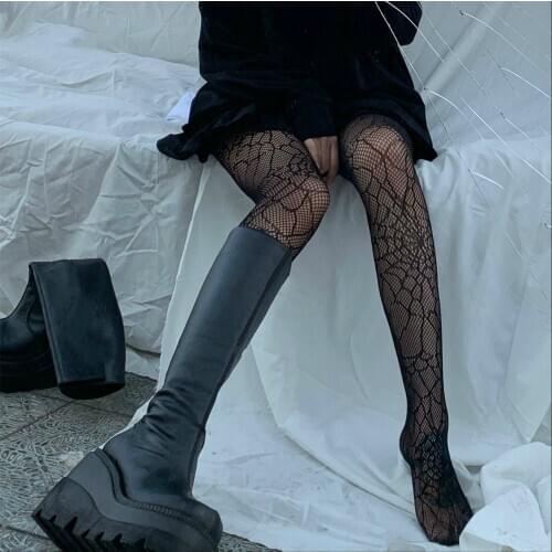 2021 Black Tights Sexy Women Underwear New Party Club Wear Sexy Stockings Street Gothic Hosiery Plus Size Mesh Fishnet Pantyhose
