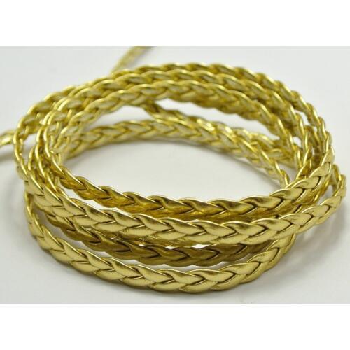 32.8 Feet Gold Flat Braided Leatherette String Jewelry Cord Flat Woven 5X1mm