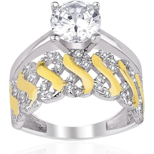 925 Sterling Silver Ring with Solitaire and Infinity Design