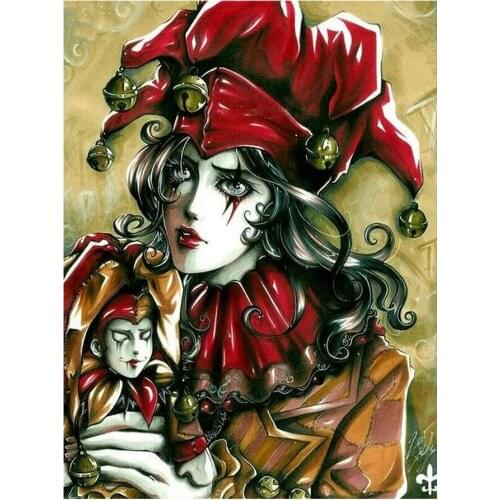 Diamond Painting Round Full Drill Clown Costume Woman Doll Nouveaute DIY Mosaic Embroidery 5D Cross Stitch Portrait Picture
