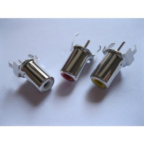 AV-8.4-2A AV Pin Jack 3 Color RCA Female Audio Video AV Socket Connector 15 pcs per Lot