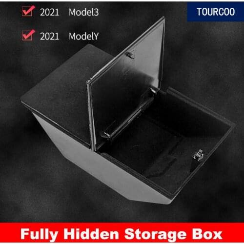 For Tesla Model 3 2021 Model Y Center Console Fully Hidden Storage Box Car Interior Modification Accessories