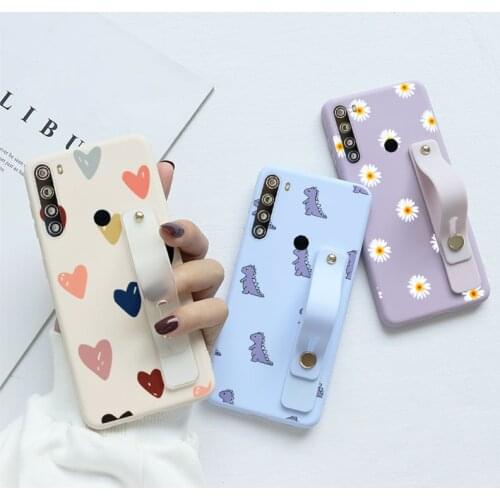 For Xiaomi Redmi Note 8 8T Pro Case Wrist Strap Cover Phone Cases For Redmi note8 NOTE 8 T 8pro Silicone Stand Holder Coque Capa