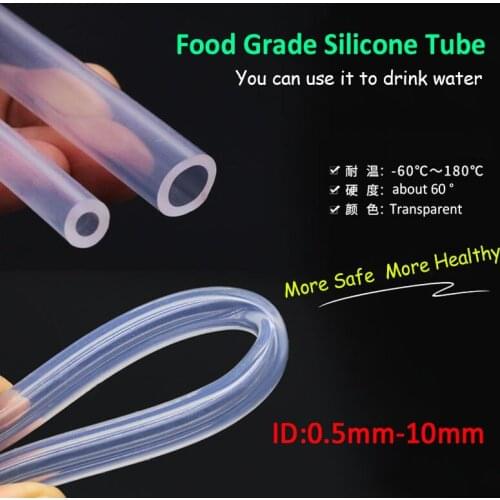 1/2/3/5Meter Transparent Silicone Tube Flexible Rubber Hose Drink Water Pipe Food Grade ID0.5 1 1.5 2 2.5 3 4 5 6 7 8 9 10mm