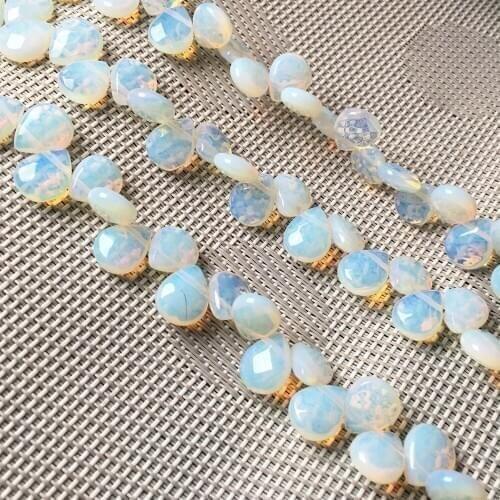 Natural stone Faceted Water drop shape loose beads Egg stone Crystal string bead For jewelry making DIY bracelet necklace