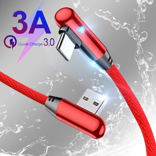 90 Degree Elbow Data Cable Micro USB Cable Quick Charge Data Tran Universal Phone Type-C Wire For iPhone 12 Por Max Huawei P40