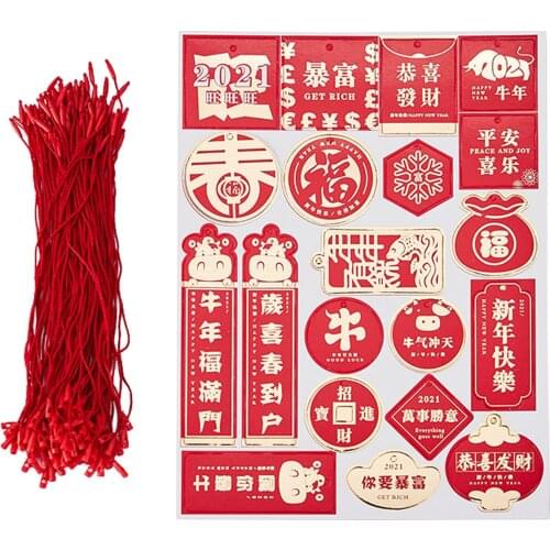 Holiday Card Gift Wrapping Paper 3D Greeting Cards Envelope Hanging All-match Party Festival Blessing Year Of The Ox Ornaments