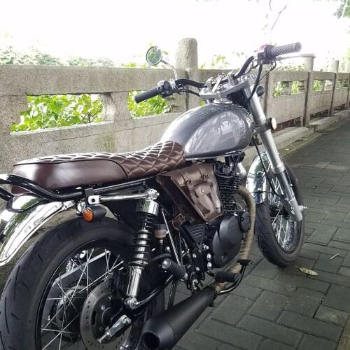 Brown Vintage Flat Brat Seat - Replace Motorcycle Retro Seat Saddle, Waterproof PU Leather