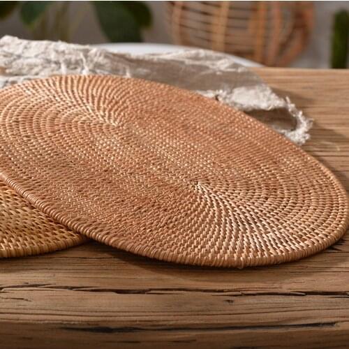 Bowl Mat Placemats Tea Set Accessories Insulation Pad Handmade Coasters For Family Wedding Party And Banquet Rattan Table Mats