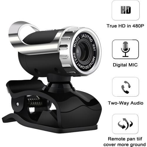 AOUERTK Web Camera Mini USB Camera for Computer TV Desktop Laptop PC Camera HD Rotatable Video Recording Smart Camera