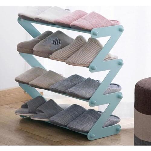 New Stainless Steel "Z" Shape Shoes Rack Multi-layer Assembly Storage Holders Bookshelf Home Shoe Cabinet Organization Home