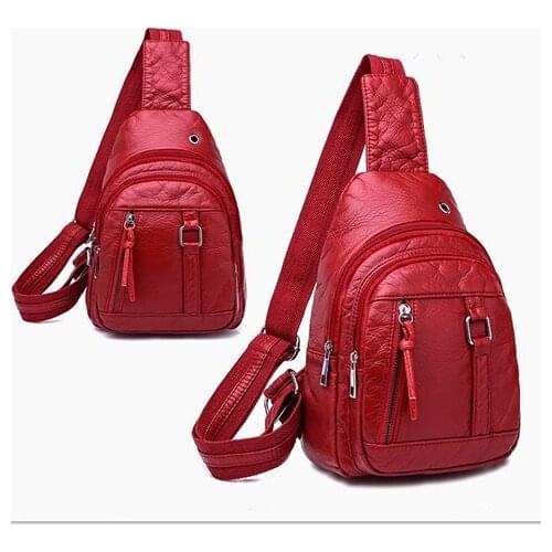 2021 new Korean womens chest bag shoulder bag messenger bag trend leisure small fashion front bag soft leather