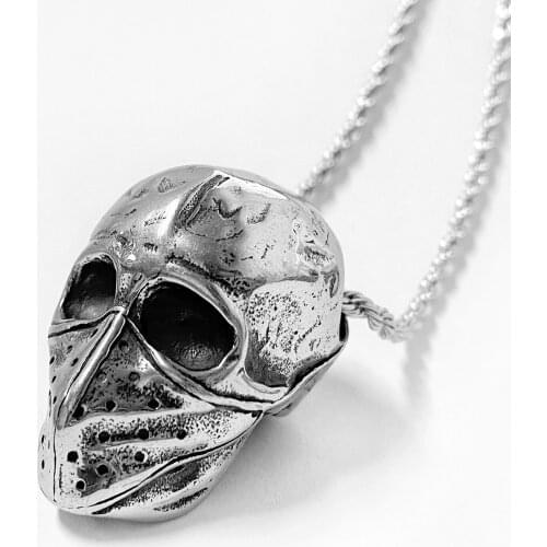 Retro Hip Hop 316L Stainless Steel Mask Skull Necklace Pendants For Men Women Couples Punk Necklace Goth Jewelry Gift Wholesale