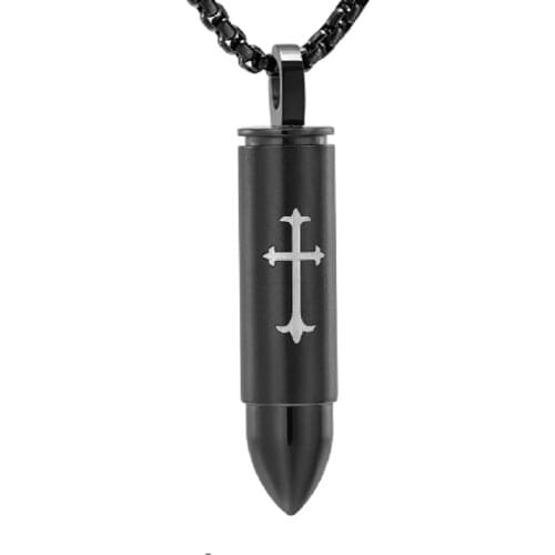 Memorial Ashes Jewelry,Black Bullet Keepsake Pendant for Family Secret Stash Bullet Urn Pendant for My Dad/Mom/Son
