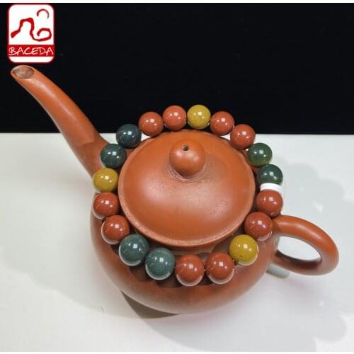 Baceda rebalancing and harmonising body mind spirit Natural Crystals of Colorful Alashan Agate Bracelet for Men or Women Box