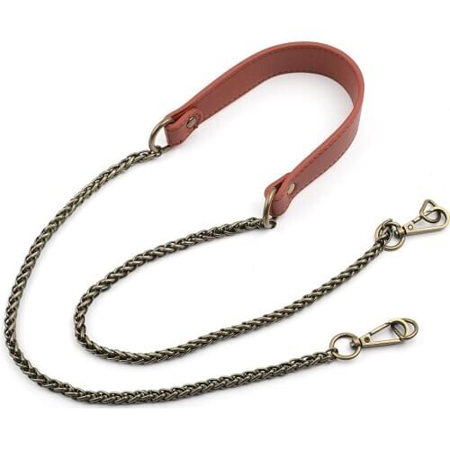Crossbody Shoulder Bag Strap Leather&Metal Chain Handle Strap 116CM Long Female Bag Belt Accessories