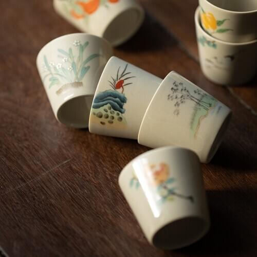 Retro plant ash glaze sample tea cup tea master cup single cup, bowl is a single household ceramics kung fu tea set