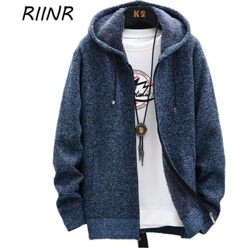 RIINR Mens Knitted Hoodies