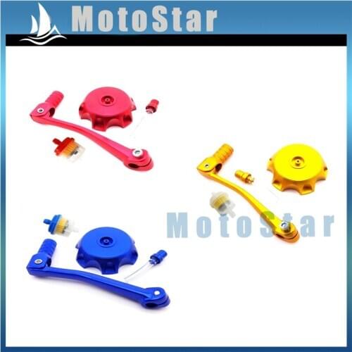 Folding 11mm Gear Shifter Lever + Gas Fuel Tank Cap Cover + Fuel Filter For 50cc-160cc Chinese Pit Dirt Bike SSR CRF50 TTR