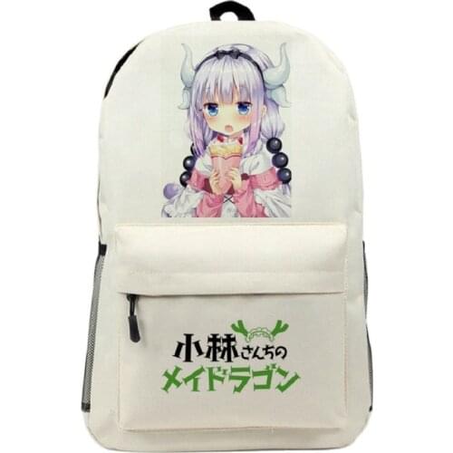 Unisex Anime Cartoon Miss Kobayashis Dragon Maid Toru KannaKamui Rucksack School Student Backpacks