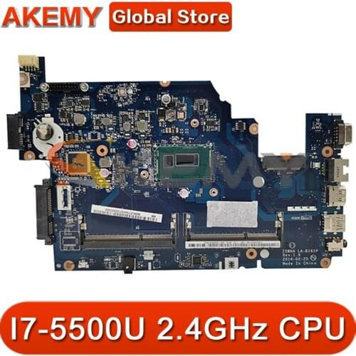 Z5WAH LA-B161P Mainboard For Acer Aspire E5-531 E5-571G Laptop motherboard With SR23W I7-5500U 2.4GHz CPU DDR3 100% Fully Tested