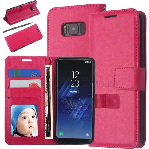10 pcs Wholesale For Samsung Note 8 wallet case flip leather cover for Samsung S8 S8 plus leather wallet case with card holder