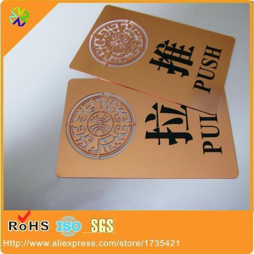 100pcs/lot)Custom rose gold plated metal business cards