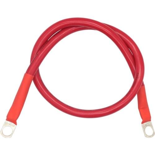 2 Foot 4 AWG Battery Cable Wire with 3/8 inch Ring Terminals Universal for Car Marine Boat ATV Lawn Mower