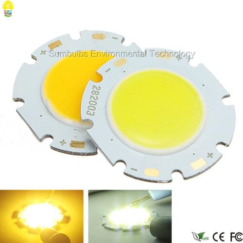 20pcs/lot High Quality 3W 5W 7W 10W 12W Round COB LED Light Source 28mm Circular Big Power Chip On Board COB LED Light Lamp