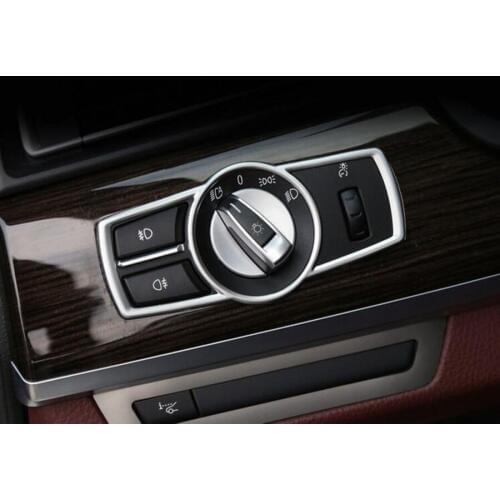 3x Car Interior Headlight Head Light Switch Button Decor Frame Trim Sticker For BMW 5 Series F10 2011-2014 Styling