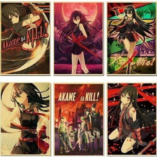 Japanese classic anime Akame ga KILL Kraft Paper Poster Printed for Bedroom/Bar Vintage Decorative