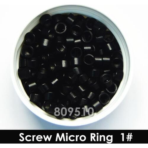 5000pcs/ Lot Aluminum Screw Micro Ring / Micro Beads for Stick Tipe Hair Feather Hair Extension 4 Colors 4 Size