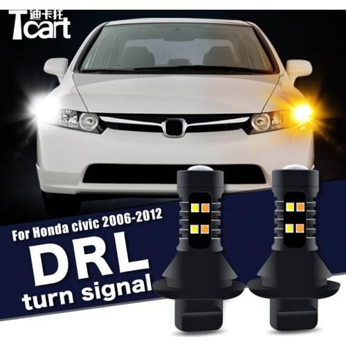 Car accessories For Honda Civic 8 8th 2006-2012 Led Daytime Running Light turn drl 2in1