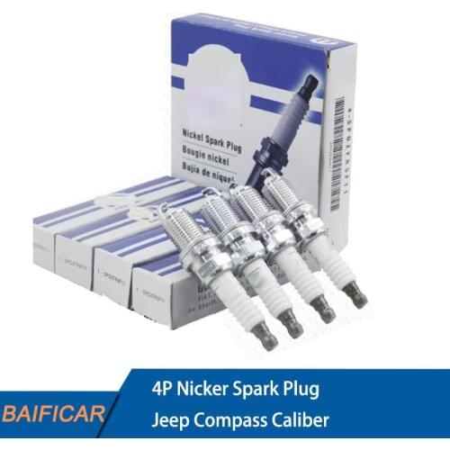 Baificar Brand New 4Pcs Spark Plug SP0ZFR5F11 For Jeep Compass Dodge Caliber Chrysler 200 2.4L