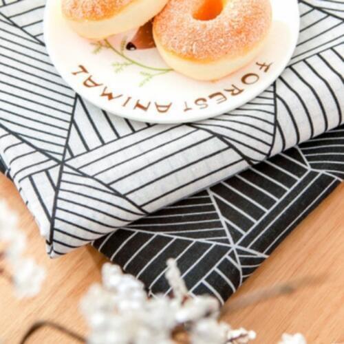 Buulqo black and white square cotton and linen fabric for DIY sewing sofa curtain tablecloth home decor cotton cloth