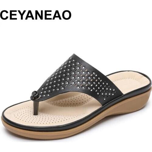 CEYANEAO2020hot new arrivals large size 42 direct delivery without shoelace women shoes slippers wedge heels outside comfortable
