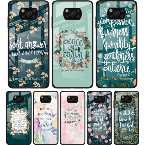 Christ Jesus Bible Verse Christian for Xiaomi Poco X3 NFC F3 M2 F3 F2 X2 X3 Pro Redmi Note 8 9 10 Pro 8T 9T 9S Glass Phone Case