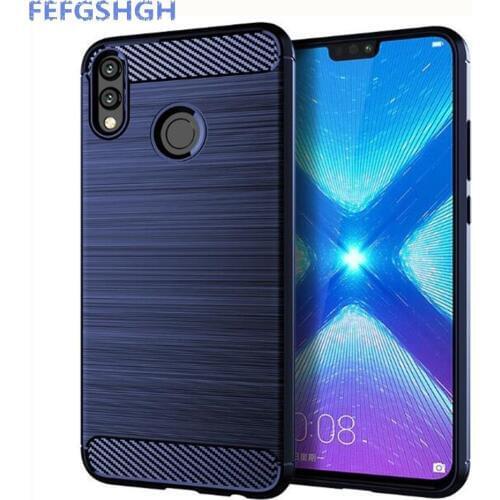 Carbon Fiber Cover For Huawei Honor 8X JSN-L21 Case Rubber Silicone Phone Cases For Huawei Honor 8X Back Case