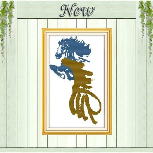 Horse character animal decor painting counted print on canvas DMC 14CT 11CT Chinese Cross Stitch Needlework Sets Embroidery kits