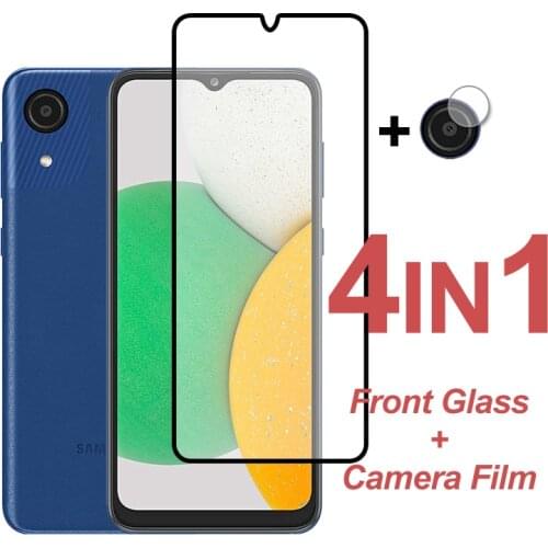 Protective Glass For Samsung Galaxy A03S Full Cover Tempered Glass For Samsung Galaxy A03S A02S A02 A01 Camera Screen Protector