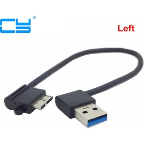 Double elbow USB 3.0 Cable Left & Right angled 90 degree USB3.0 USB 3.0 A Male to Micro B Male 90 degree cable Black 20cm
