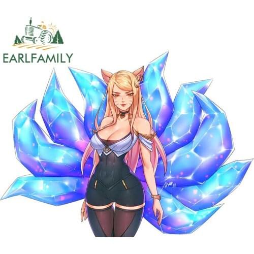 EARLFAMILY 13cm X 9.6cm for League of Legends Ahri KDA Car Stickers Personality Creative Decals Car Accessories Laptop Decor