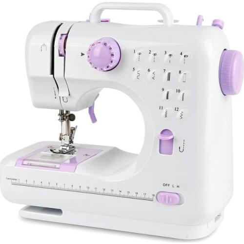Mini Sewing Machine Electric Household Crafting Mending Overlock 12 Stitches With Presser Foot Pedal Beginners HWC