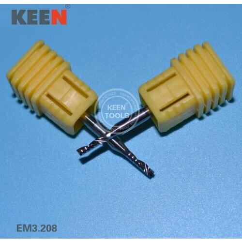 EM3.208mm(H2) High Quality Solid Carbide One Flute Spiral Drill Bits End Mill CNC Router Bit Cutting Tools For Acrylic,PVC