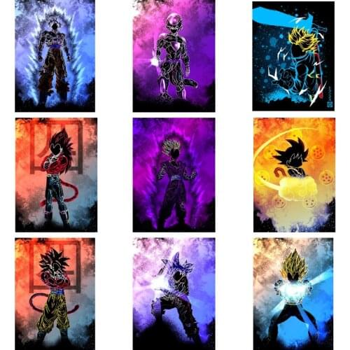 Dragon Ball Poster Japanese Anime Figure Wukong Modern Wall Art Canvas Painting Suitable for Family Childrens Room Decoration