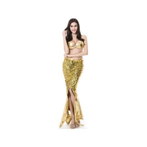 Flash Mermaid Cosplay Uniform Yellow Dress For Adult High Quality Mermaid Dress Holliween Carnival Cosplay Dress