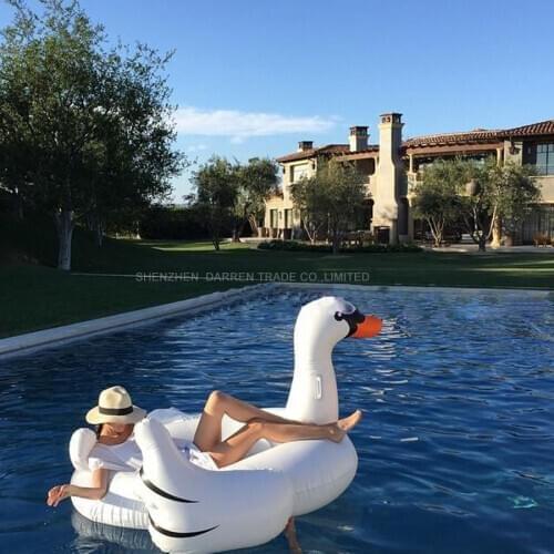 Inflatable giant swan floating rideable swimming pool toy float raft 190cm for both Adults & Child