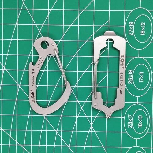 Sanrenmu SK033Z SK034Z Pocket Multi Tool Outdoor EDC Tool Travel Kit KeyChain with Spanner Bottle Opener Screwdriver